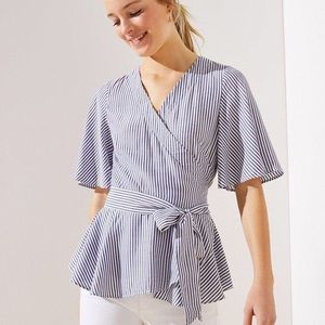 NWT Loft striped wrap style blouse